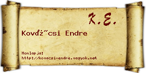 Kovácsi Endre névjegykártya